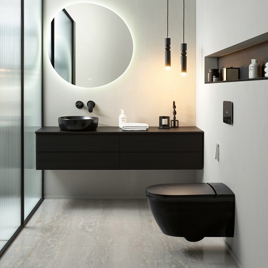 унитаз подвесной villeroy & boch viclean v0e100r7 с функцией биде, цвет черный