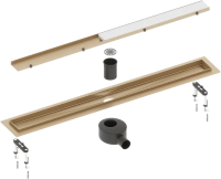 Душевой трап (лоток) Timo Drain Systems DS230208/17 800 двусторонняя панель plate под плитку, золото матовое