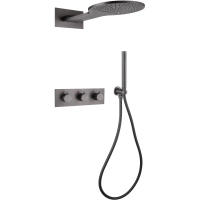 Душевой комплект Abber Wasser Kreis AF8151NG 300 мм, с термостатом, никель