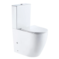 Унитаз компакт Azario Mirada AZ-1289A напольный, безободковый, с бачком и сиденьем микролифт, 65.5х38.5х92 см, белый