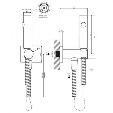 гигиенический душ gessi rilievo 59153#031