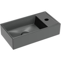 Раковина Ceramicanova Element CN6051LMDH подвесная, чаша слева, 41.7х21.7 см, темный антрацит матовый