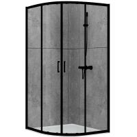 Душевой уголок Abber 80×80 AG01080B профиль черный, стекло прозрачное