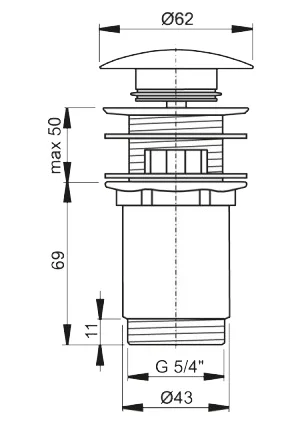 донный клапан alcaplast a392 antic для раковины, с переливом, бронза