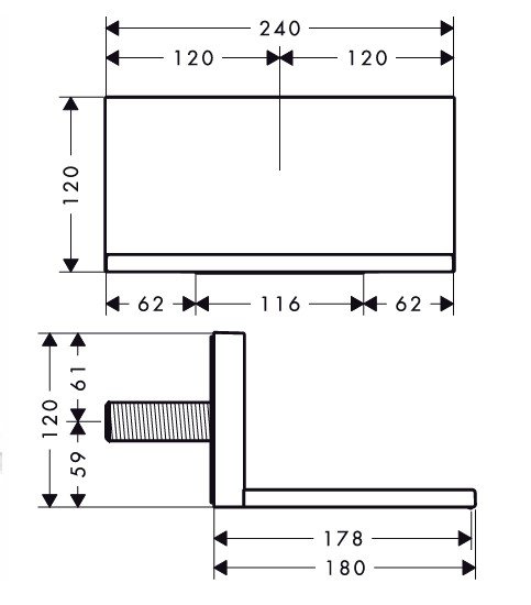 излив для ванны 178 мм axor 10942000
