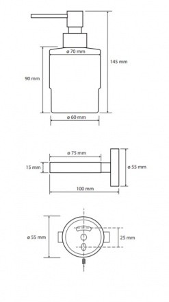 Дозатор для мыла Bemeta DARK 104109100 Черный