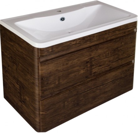 тумба под раковину style line атлантика люкс plus 90 сс-00002209 подвесная старое дерево