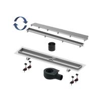 Душевой лоток Tece Linus 80 см 15103089 2 в 1 с основой для плитки tile и steel с мембраной, хром матовый
