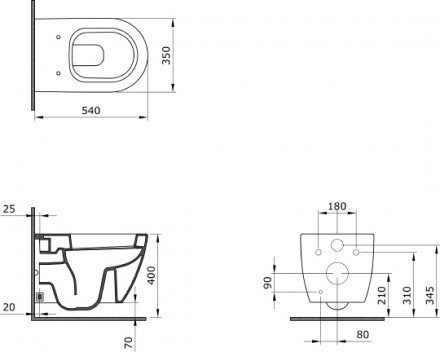унитаз подвесной bocchi milano 1375-001-0129 белый