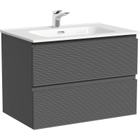 Тумба под раковину Sancos Folk FL70GS 69 см, подвесная, темно-серый матовый