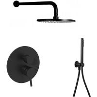 Душевой комплект Paffoni Light KITLIG018NOKING 30 см, черный матовый