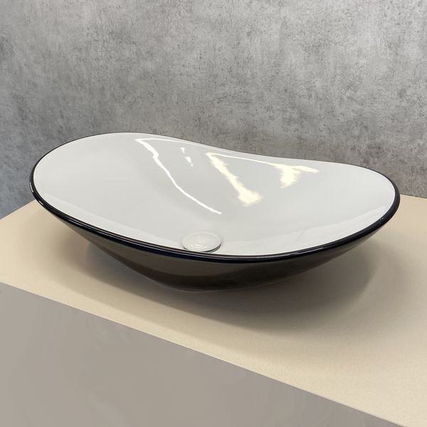 раковина накладная comforty 62 см, 7811abw черный белый