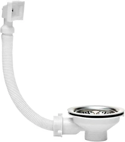 слив-перелив для кухонной мойки wirquin 30717337 40 мм, хром, без гидрозатвора