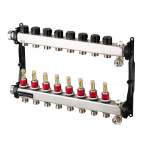 Коллектор для теплого пола Tece 1 ВР(г) х 8 выходов 3/4 НР(ш) ЕК х 1 ВР(г) с расходомерами, 77310008 Коллектор для теплого пола Tece 1 ВР(г) х 8 выходов 3/4 НР(ш) ЕК х 1 ВР(г) с расходомерами, 77310008