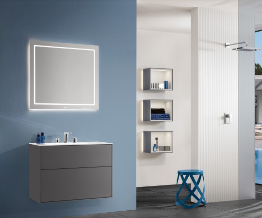 зеркало villeroy & boch finion g6008000 80 см, с настенным освещением