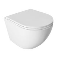 Унитаз Azario PRO PRO-0001 UQ3 подвесной, безободковый, с сиденьем микролифт, слив "Торнадо", 49х37х36 см, белый