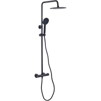 Душевая система Sancos Kanedo SC7200MB 245 мм, с термостатом, черный матовый