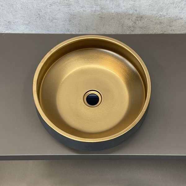 раковина накладная 41 см comforty j2091 черный бронза