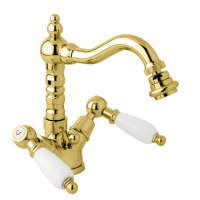 Смеситель Cezares First FIRST-BS2-03/24-Bi для биде, с донным клапаном, золото 24 карата