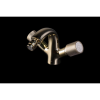 Смеситель Boheme Royal Cristal 296-Royal/CRST black для биде, без донного клапана, золотой