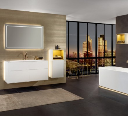 зеркало villeroy & boch finion g6001200 120 см, с настенным освещением
