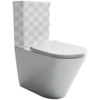 Чаша напольного унитаза Ceramicanova Highlight CN1802-B безободковый, с сиденьем микролифт, белая
