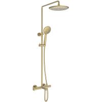Душевая система 250 мм Vincea Desire VSFS-1D1TBG с термостатом, цвет брашированное золото.