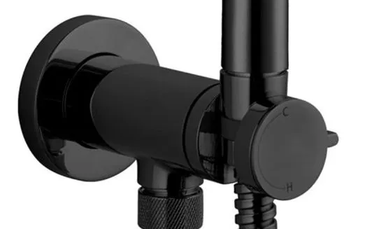 гигиенический душ со смесителем bossini paloma flat e37015b.073 черный матовый