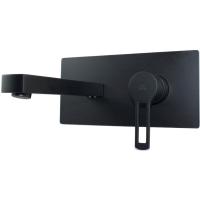 Смеситель Paffoni Ringo RIN105NO для раковины, без донного клапана, встраиваемый, с внутренней частью, излив 20 см, черный матовый