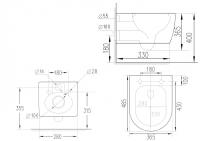Унитаз подвесной Esbano TERUEL ESUPTERUSSWG золото кожа змеи