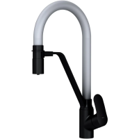 Смеситель для кухни AM.PM Like F8007825 с гибким изливом, серый/ черный