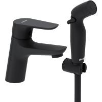 Смеситель для раковины Damixa Jupiter 77030x30 см с гигиеническим душем черный матовый