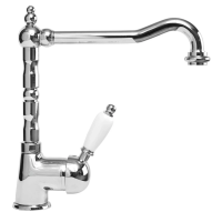 Смеситель для кухни хром, ручка белая Cezares Elite ELITE-LLM2-01-Bi