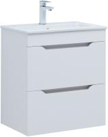 Тумба под раковину Aquanet Практика 00330457 2 ящика, 57,8x38,9 см, белый матовый