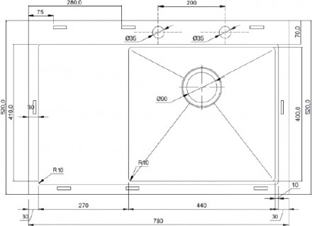 кухонная мойка seaman eco marino smb-7852lsk с клапан-автоматом