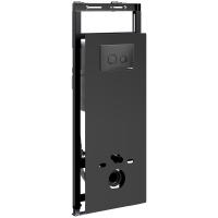 Инсталляция WasserKRAFT Salm 27TLT.010.ME.BL.MB01 для унитаза Черное стекло с Черной матовой клавишей смыва