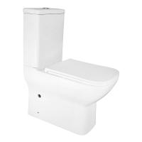 Унитаз компакт Azario VARO AZ-2171 напольный, безободковый, с быстросъемным сиденьем микролифт, полипропилен, 36.5х61.5х80.5 см, белый