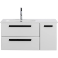 Тумба под раковину Cezares Eco-Cer-N 100 L ECO-CER-N-1000-2C-1A-SO-BL-L подвесная Bianco Lucido без ручек