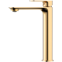 Смеситель для раковины AQUAme Monza AQM6314BG без донного клапана, золотой матовый