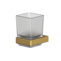 Стакан Whitecross Cubo CU2430GLB для щеток, подвесной, стеклянный, брашированное золото