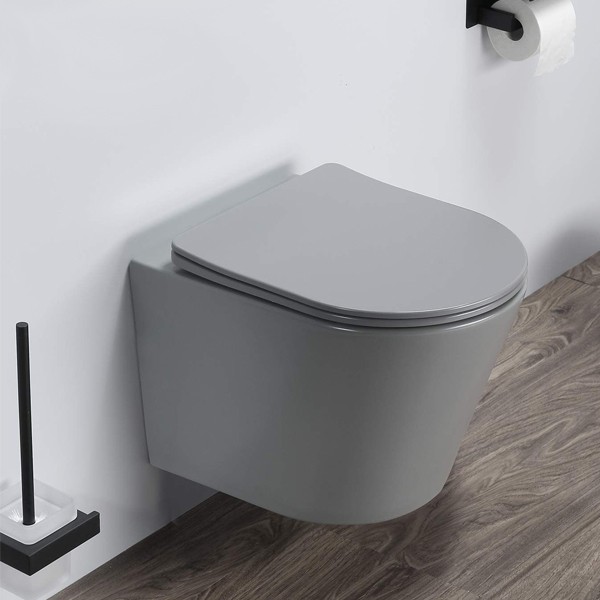 Унитаз подвесной Comforty 105MH безободковый светло-серый матовый