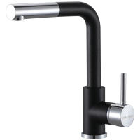 Смеситель для кухни Paulmark Kassel Ka214311-418 Черный металлик Хром