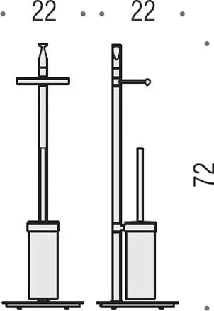 Стойка с аксессуарами Colombo Design Planets B9816.000 напольная, бумагодержатель, ершик, h72 см, хром