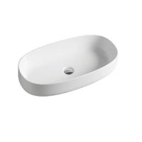 Раковина ArtCeram Cognac Quadro COL005 01 34 накладная, без отв., без перелива, на столешницу, Saniglaze, 68х35хh15 см, белый