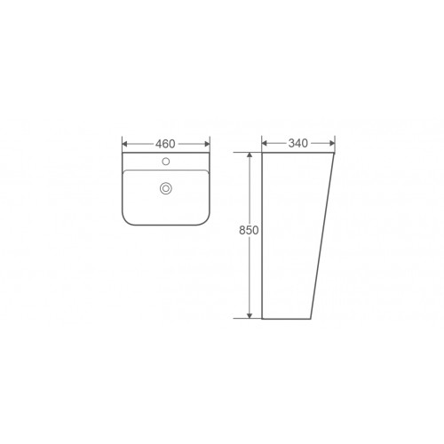раковина напольная weltwasser gelbach 007s gl-wt 46см, 10000005488, белая