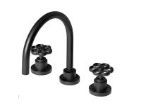 Смеситель для раковины Mamoli Hipster 45180000005K на 3 отв., с донным клапаном, черный матовый