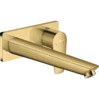 Смеситель Hansgrohe Talis E 71734990 для раковины, настеный, излив: 22.5 см, внешняя часть, без донного клапана, шлифованное золото