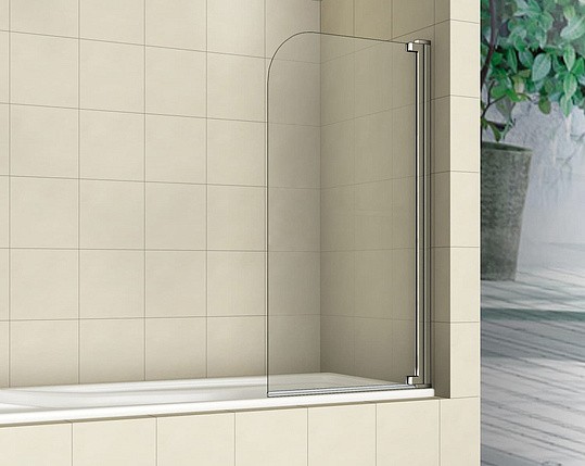 шторка для ванны weltwasser ww100 t1 80см, 10000001222 профиль хром, стекло прозрачное