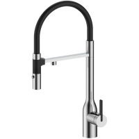 Смеситель для кухни Paulmark MAGNETO ONE Ma213188-BS, с гибким изливом, цвет брашированная сталь, излив черный