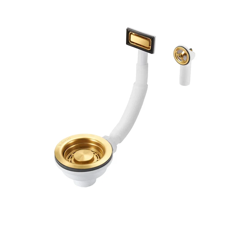 Слив-перелив Milacio MC.013.GD 90 мм, брашированное золото, без гидрозатвора